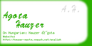 agota hauzer business card